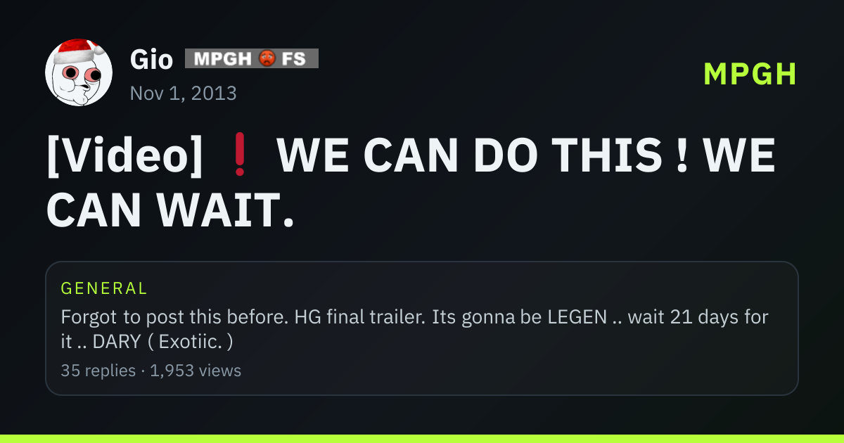 [Video] WE CAN DO THIS ! WE CAN WAIT. - MPGH - MultiPlayer Game Hacking ...